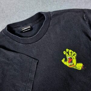 Santa Cruz Kids Screaming Hand Graphic T-Shirt Black Yellow Short Sleeve Tee